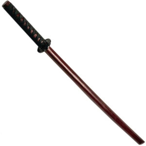 Bokken vinotinto trenzado - Espada katana Samurai de madera para entremamiento - Colombia