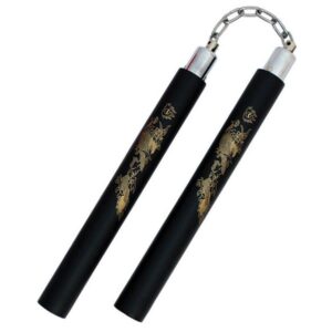 Nunchaku en foami Dragón Negro con Cadena para entrenamiento de Artes Marciales