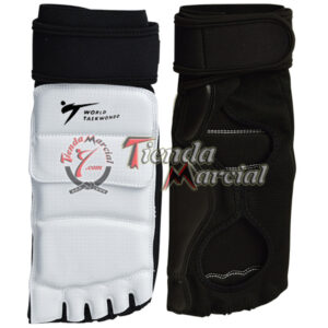 Protectores de pie y empeine para Taekwondo WTF, WT, ITF blancos. Campeonatos y entrenamientos Artes Marciales