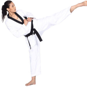 Uniforme Oficial para Taekwondo con cuello negro para jóvenes y adultos - Tienda Marcial Colombia