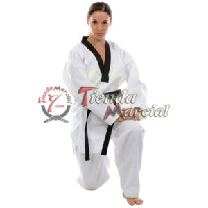 Uniforme Oficial para Taekwondo con cuello negro para jóvenes y adultos - Tienda Marcial Colombia