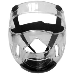 Careta protectora de cara para casco de taekwondo, en acrílico transparente