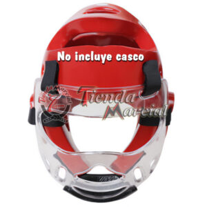 Careta protectora de cara para casco de taekwondo, en acrílico transparente
