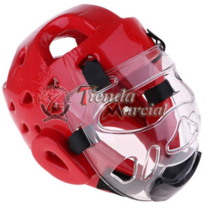 Careta protectora de cara para casco de taekwondo, en acrílico transparente