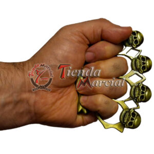 Manopla metálica, puño de acero para defensa personal con cuerda paracord de supervivencia