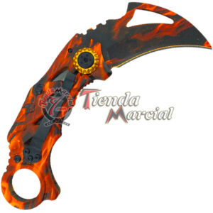 Cuchillo Filipino Karambit Táctico Militar Naranja