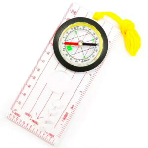 Brújula cartográfica para orientación con mapa