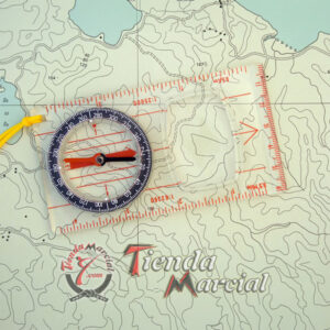 Brújula cartográfica para orientación con mapa