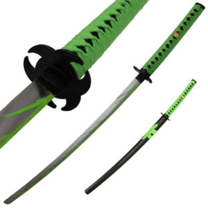 Espada katana Samurai Zombie Apocalypse Biohazard Green Handle - Réplica Exquisita de Estilo Clásico