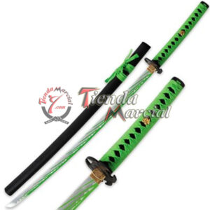 Espada katana Samurai Zombie Apocalypse Biohazard Green Handle - Réplica Exquisita de Estilo Clásico