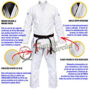 Uniforme para Jiu Jitsu Brasileño - Ju Jutsu - Judo - Ninjutsu - Aikido - Kendo - Tela grano de arroz