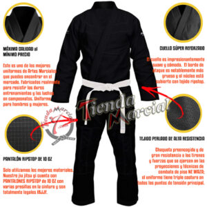 Uniforme para Jiu Jitsu Brasileño - Ju Jutsu - Judo - Ninjutsu - Aikido - Kendo - Tela grano de arroz