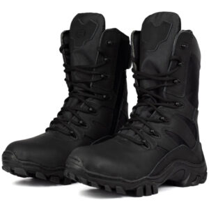 Botas Bates TITAN en Cuero Negro: durabilidad y estilo para uso militar, airsoft o casual. 100% cuero hidrofugado, suela antideslizante, cremallera lateral.