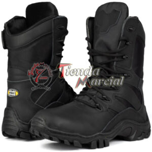 Botas Bates TITAN en Cuero Negro: durabilidad y estilo para uso militar, airsoft o casual. 100% cuero hidrofugado, suela antideslizante, cremallera lateral.
