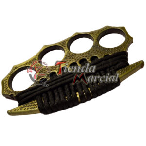 Manopla metálica, puño de acero para defensa personal con cuerda paracord de supervivencia