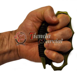 Manopla metálica, puño de acero para defensa personal con cuerda paracord de supervivencia
