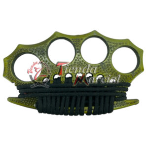 Manopla metálica, puño de acero para defensa personal con cuerda paracord de supervivencia