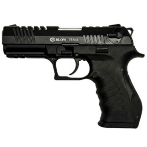 Pistola Traumática Blow TR92K Negra 9mm P.A.K con 2 proveedores y 50 cartuchos incluidos. Pistola semiautomática ideal para defensa personal disuasiva, fabricada en Turquía con estructura full metal y alta durabilidad.