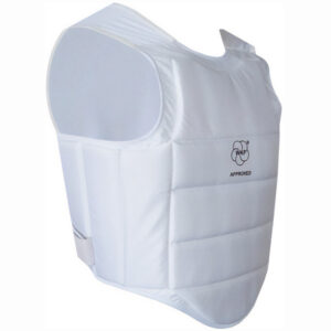 Protege tu cuerpo con la Pechera Interna Karate, ligera, transpirable y cómoda. Ideal para entrenamientos y competencias WKF.