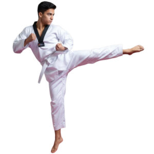 Uniforme ligero para combate, Oficial para Taekwondo con cuello negro para jóvenes y adultos - Tienda Marcial Colombia