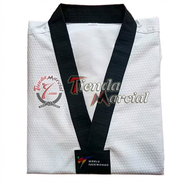 Uniforme ligero para combate, Oficial para Taekwondo con cuello negro para jóvenes y adultos - Tienda Marcial Colombia