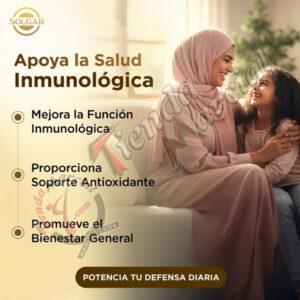 Zinc 50 mg Solgar original. Suplemento mineral que fortalece el sistema inmunológico, apoya la piel, visión y bienestar general. Frasco con 100 tabletas.