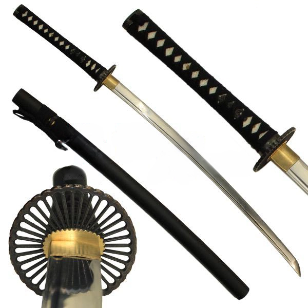 Katana Jirogiku funcional en acero al carbono 1045 con tsuba de motivo imperial