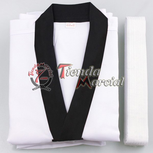 Uniforme Oficial para Taekwondo con cuello negro para jóvenes y adultos - Tienda Marcial Colombia