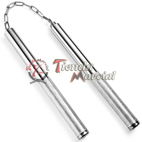 Nunchaku Tanbô plateado - Metal