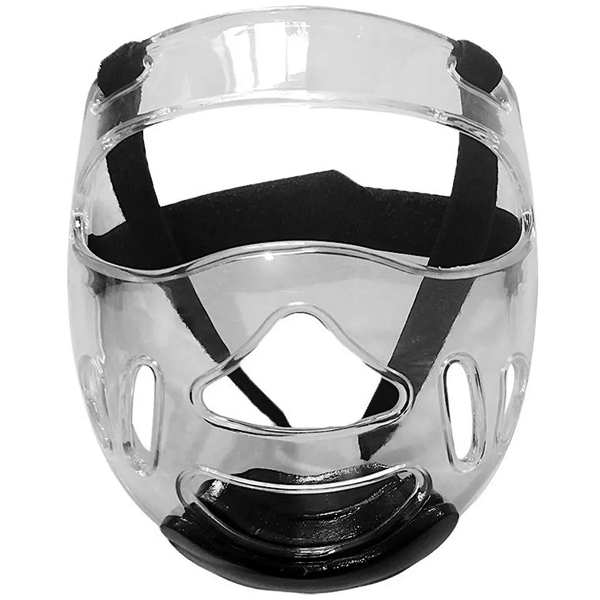 Careta protectora de cara para casco de taekwondo, en acrílico transparente