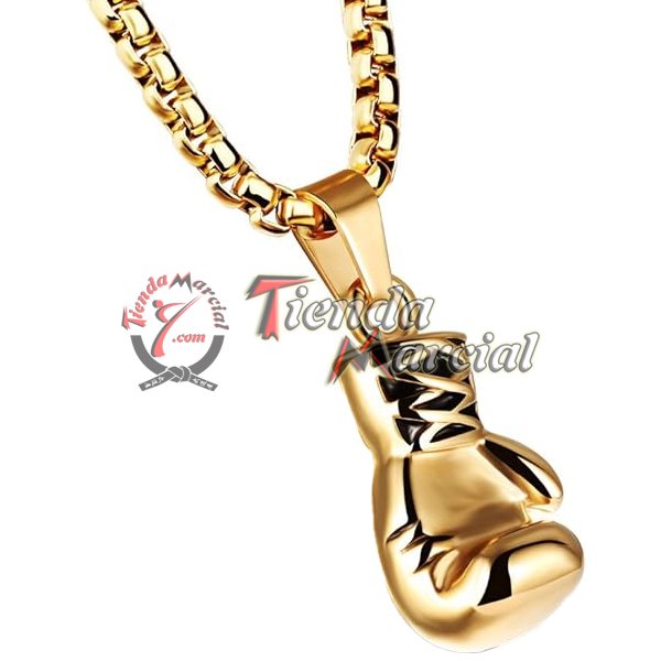 Dije de guante Boxeo con cadena - Dorado