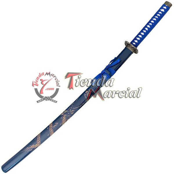 Espada Katana Samurai Clásica Azul - Decorativa Tienda Marcial