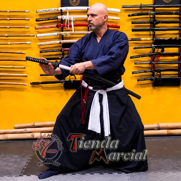 Soto Obi blanco para Kenjutsu, Battojutsu e Iaido, cinturón japonés para portar la espada Colombia