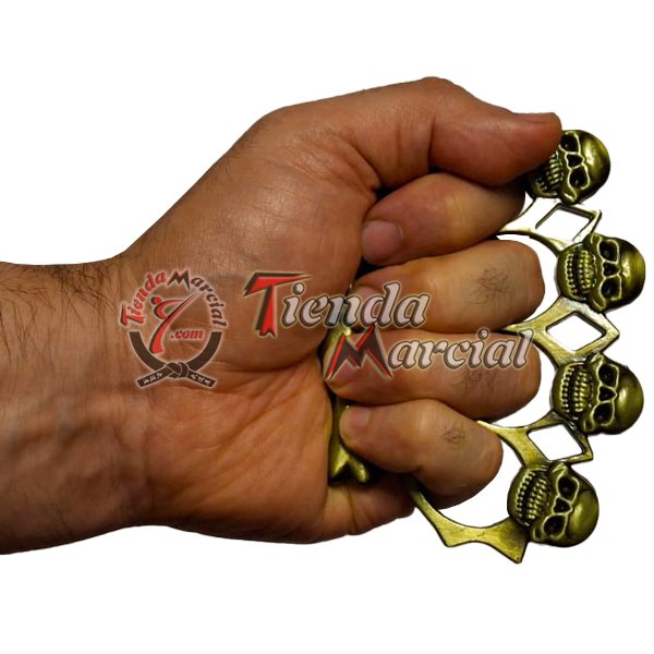 Manopla metálica, puño de acero para defensa personal con cuerda paracord de supervivencia