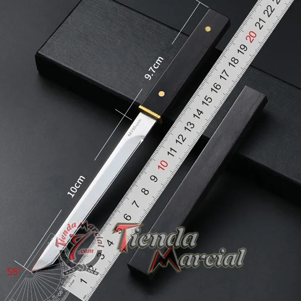 Medidas del cortapapel Espada Shirasaya negra: mango y hoja