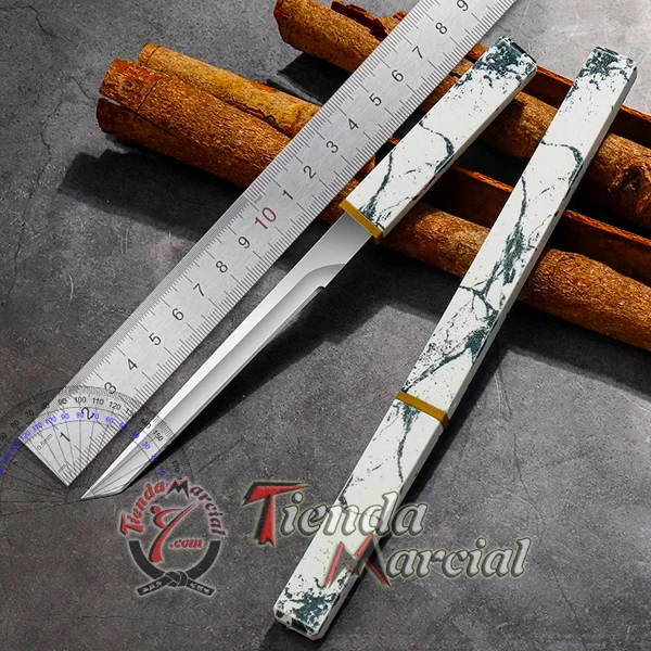 Medidas del cortapapel Espada Shirasaya camuflada: mango y hoja