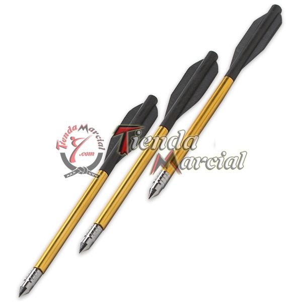 Flechas metálicas repuesto doradas X12 unidades para Ballesta de 50 y 80 libras
