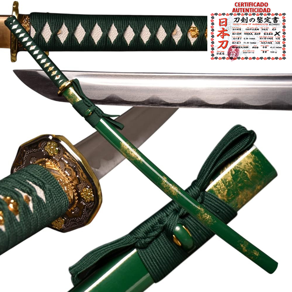 Katana, espada Samurai original fabricada a mano en acero al carbono 1095