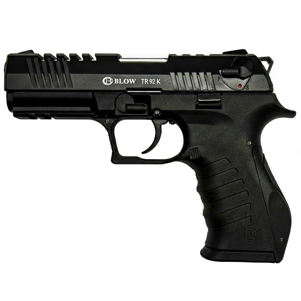 Pistola traumática Blow TR92K negra calibre 9mm P.A.K., vista lateral, sin marca de agua - Tienda Marcial Colombia