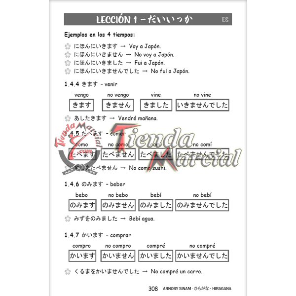 Aprendiendo japonés, KANA 1 - HIRAGANA. Libro de aprendizaje de idioma japonés