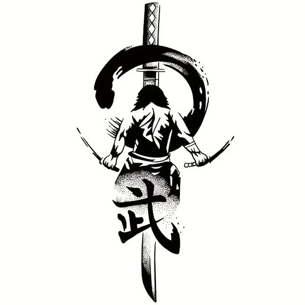 Tattoo - Tatuaje temporal con diseño oriental y de artes marciales