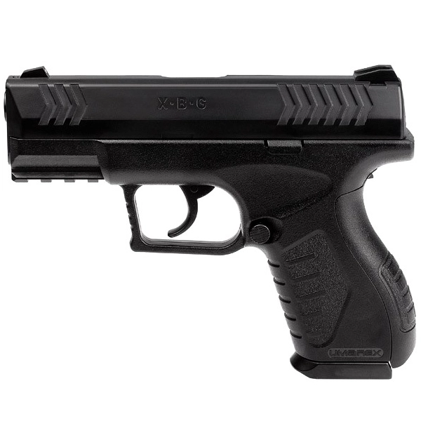 Pistola de gas Umarex XBG CO2 para balines de acero calibre 4.5 mm con diseño semiautomático para entrenamiento y tiro recreativo en Colombia.