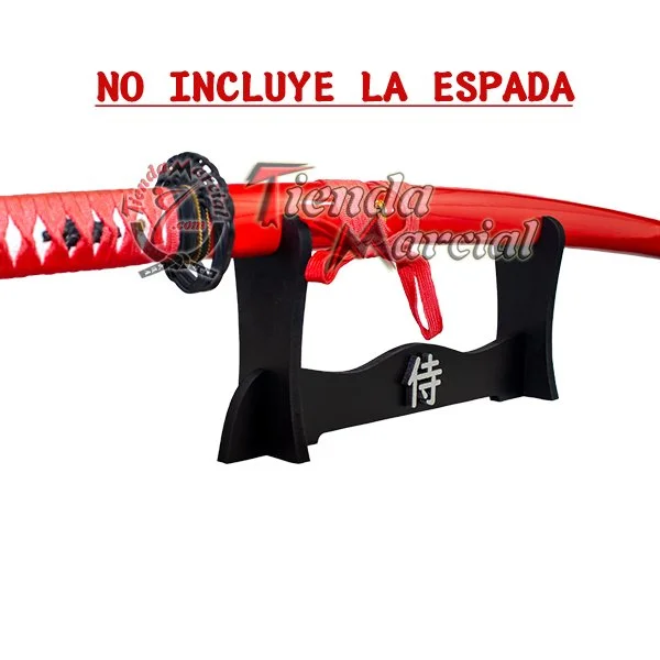 Base para espadas X1 con katana de ejemplo sobre el soporte, no incluye la espada