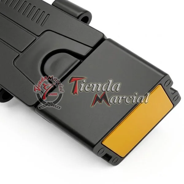 Cartucho de repuesto instalado en el compartimento frontal de la pistola taser 80KV