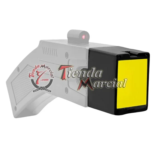 Diagrama de dónde se conecta el cartucho de repuesto en la pistola taser 80KV