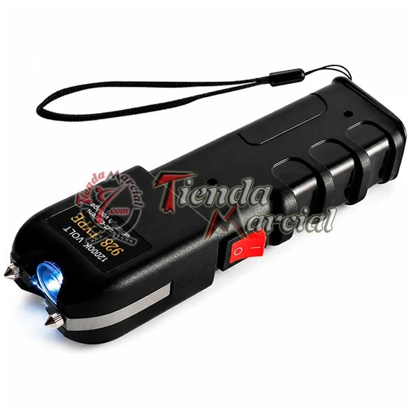Taiser Electroshock 12000K con linterna LED integrada, defensa personal portátil y recargable