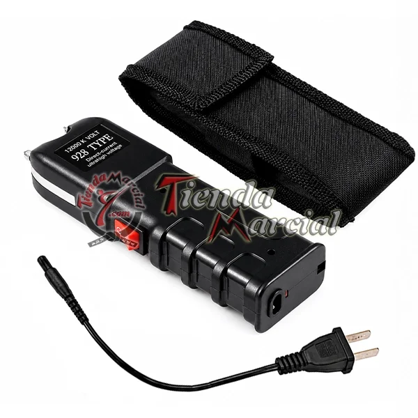 Taiser Electroshock 12000K con linterna LED integrada, defensa personal portátil y recargable
