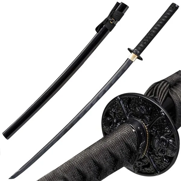 Katana Zugaikotsu - Funcional 1045 completa con saya y tsuba en acabado negro