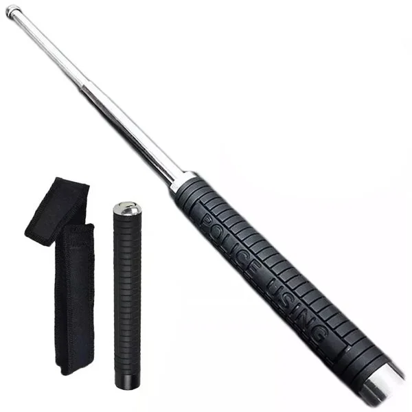 Bastón Tambô extendible 56 cms para defensa personal, eje de acero y empuñadura de goma antideslizante