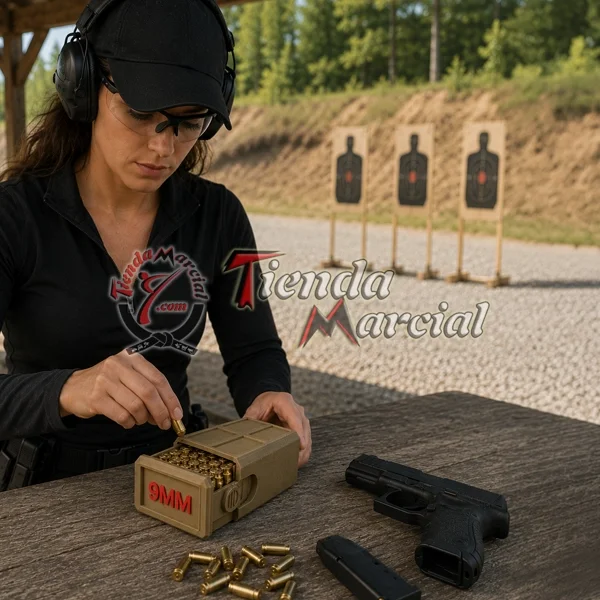 Caja para munición 9mm X50 para almacenamiento y transporte de cartuchos, organizador plástico Colombia